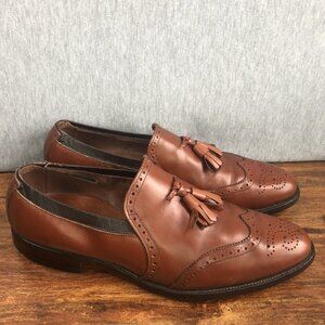 Allen Edmonds‎ Canfield Leather Brown Semi Brogue Oxford Dress Shoes Size 10 B